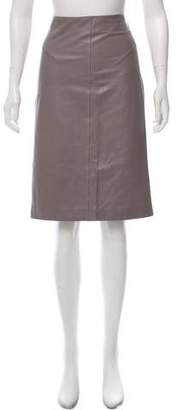 Valentino Leather Knee-Length Skirt