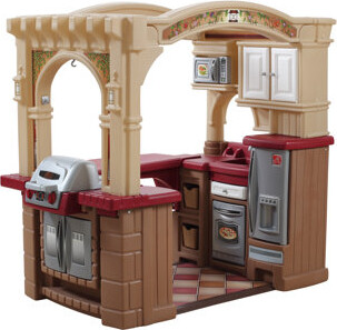 Step2 Brown Grand Walk-In Classic Toddler Pretend Play Kitchen Set Kitchen Set