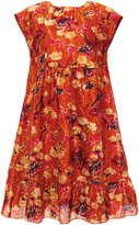 Thumbnail for your product : Anna Sui Bow-embellished Metallic Floral-print Cloque Mini Dress