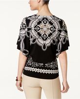 Thumbnail for your product : JM Collection Printed Studded Top, Created for Macy's