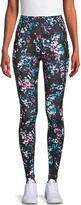 Avia Activewear Women’s Leggings with Side Pockets – Black Floral