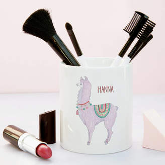 So Close Llama Personalised Make Up Brush Pot