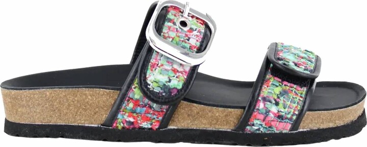 Women Nashville Sandal In Pink / White Tweed / Black Leather