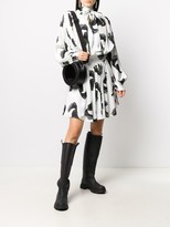 Thumbnail for your product : MSGM Cat Print Pussy-Bow Shirt Dress