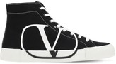 Thumbnail for your product : Valentino Garavani Vlogo High Top Canvas & Suede Sneakers