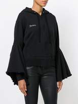 Thumbnail for your product : Facetasm bell sleeves zipped hoodie