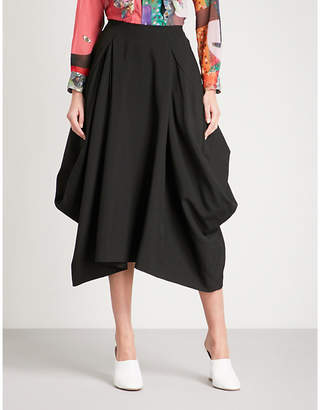 Comme des Garcons Draped asymmetric wool skirt