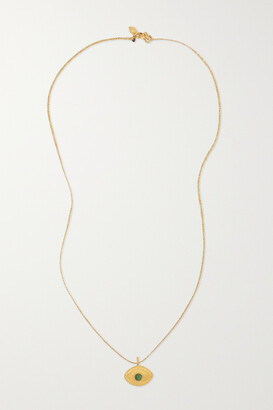 Pippa Small 18-karat Gold, Cord And Tsavorite Necklace - One size