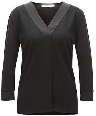 HUGO BOSS Tunic-style top with structured front panel and silk trims