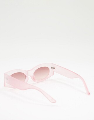ASOS DESIGN square sunglasses in pink with light pink lens