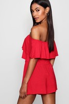 Thumbnail for your product : boohoo Off The Shoulder Top + Short Co-Ord Set