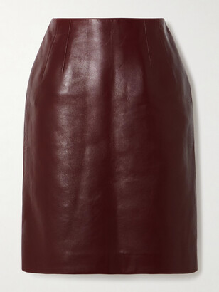 Yours Sincerely Faux Leather Pencil Skirt - Burgundy | Target Australia