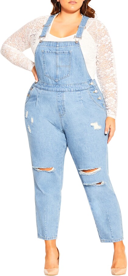 Plus Size Denim Overalls | Shop the world's largest collection of fashion |  ShopStyle