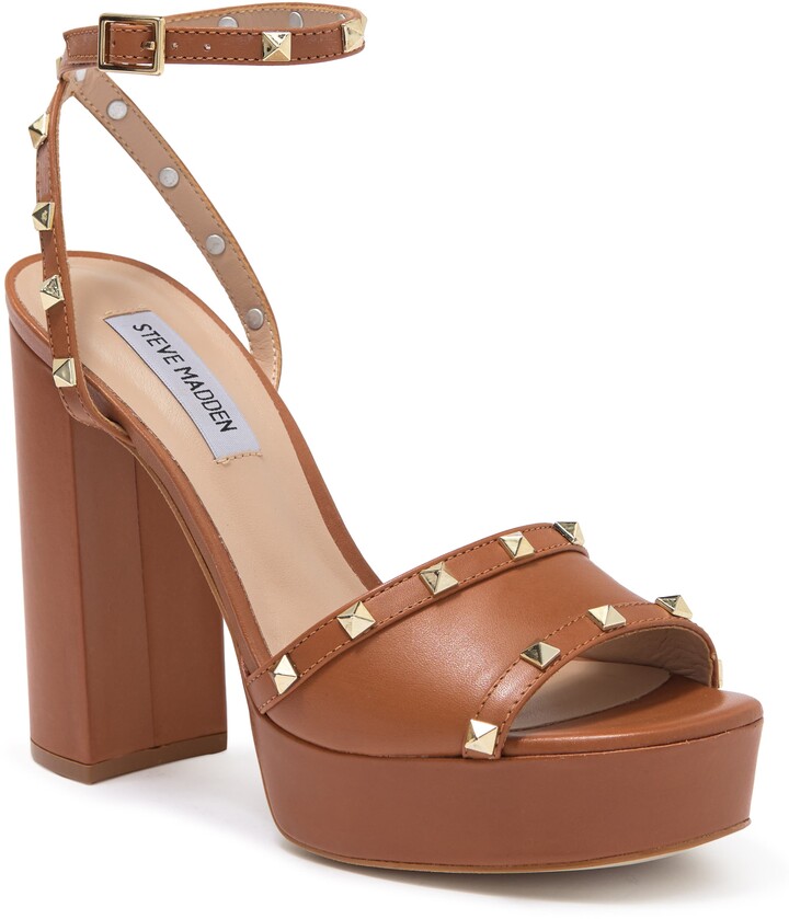 cognac platform heels
