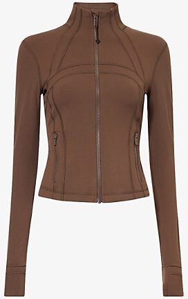 Lululemon Womens Walnut Crunch Define Nulu Cropped Stretch-Woven Jacket 10