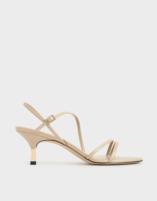 Charles & Keith Strappy Metallic Heel Sandals