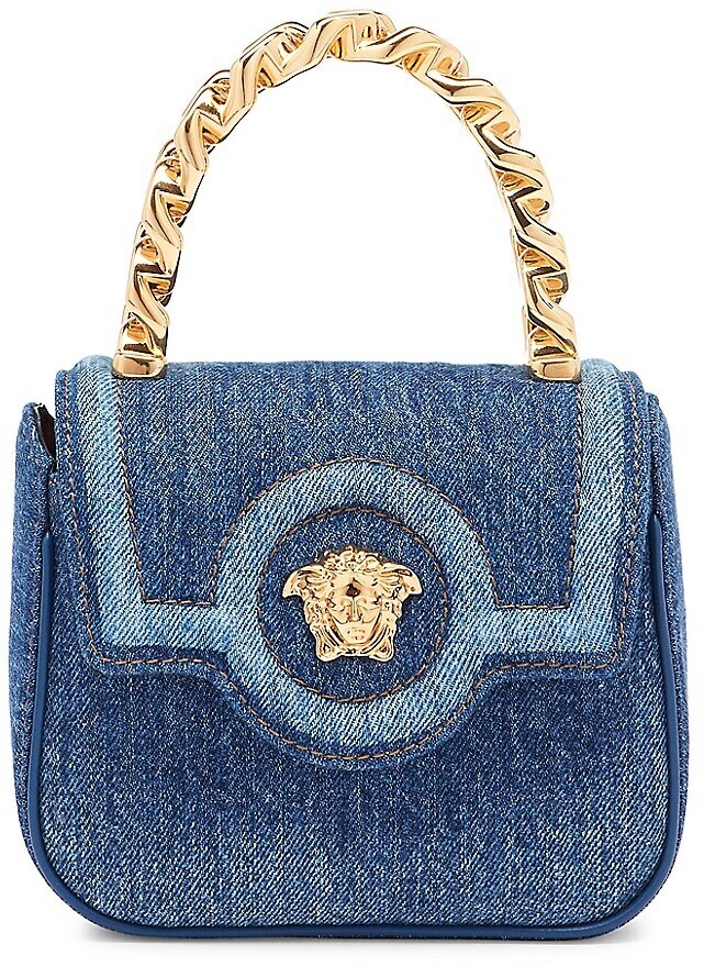 Versace Mini La Medusa Denim Top Handle Bag ShopStyle