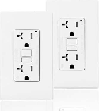 Coby CBOL Series 20 Amp GFCI Outlet, 5-15R Narrow Design GFI Dual Receptacle, TR Tamper Resistant (Pack of 2)