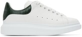 Thumbnail for your product : Alexander McQueen White & Green Croc Oversized Sneakers