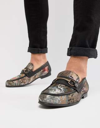 ASOS Design Loafers In Floral Print With Snaffle