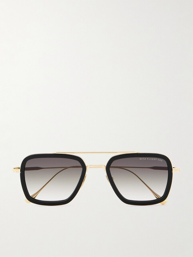 Dita Aviator-Style Gold-Tone and Acetate Sunglasses