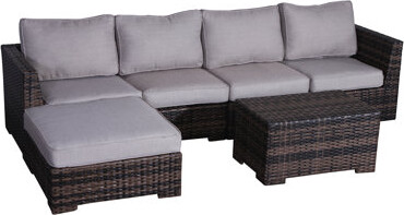 Ebern Designs Kirkby Wicker Fully Assembled 5 - Person Seating Group with Cushions
