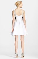 Thumbnail for your product : Alice + Olivia 'Clifton' Leather Trim Fit & Flare Dress