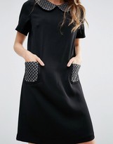 Thumbnail for your product : Traffic People Miss Marple Polly Dress With Metallic Trims