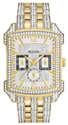 Bulova Men's 36mm Crystal Chronograph Watch, Two-Tone