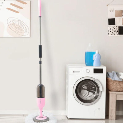 True & Tidy Clean Everywhere Spray Mop Kit in Pink