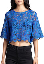 Thumbnail for your product : Alexis Sicily Sheer Lace Cropped Top