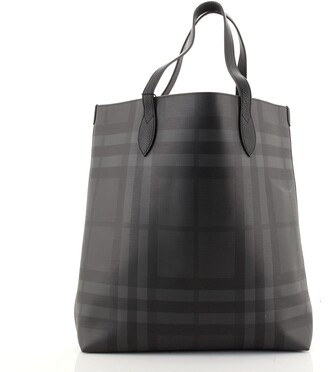 Burberry Shoper Tote Smoked Check Coated Canvas Large - ShopStyle