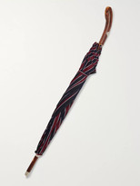 Thumbnail for your product : Francesco Maglia Striped Chestnut Wood-Handle Umbrella