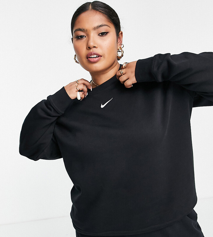Nike Plus oversized fleece sweatshirt in black - ShopStyle