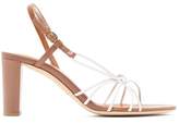 Thumbnail for your product : Malone Souliers Binette Knotted Leather Slingback Sandals - Womens - Pink White