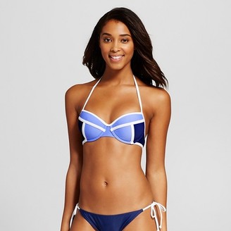 Xhilaration Women's Colorblock Push Up Halter Bikini Top