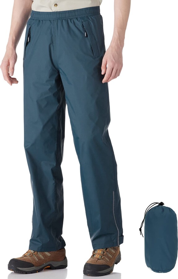 Outdoor Ventures Men's Rain Pants Waterproof Rain Overall Pants