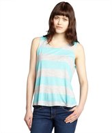 Thumbnail for your product : Red Haute grey and turquoise striped jersey split back tank top