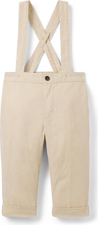 Janie and Jack Boys' The Linen Cotton Suspender Pant - Baby