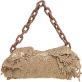 Thumbnail for your product : Prada Gold Pizzo Lace Chain Flap Shoulder Bag