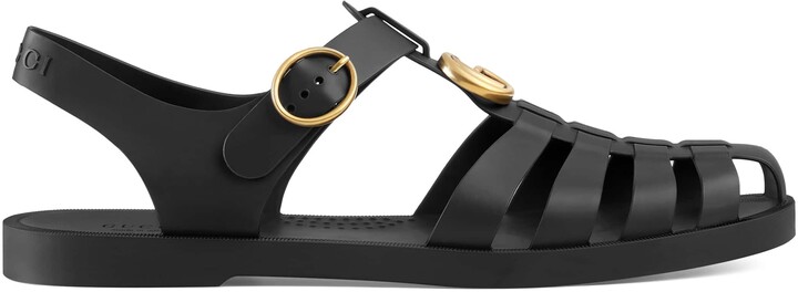 rubber buckle strap sandal gucci