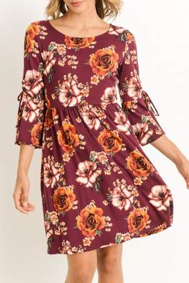 Gilli Burgundy Floral Dress