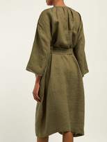 Thumbnail for your product : Denis Colomb Tie-waist Linen Dress - Womens - Khaki