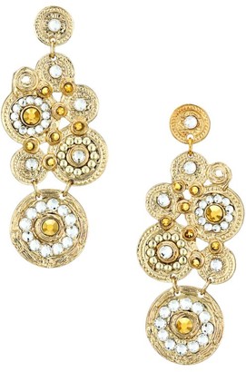Gas Bijoux Tornade 24K Goldplated & Swarovski Crystal Chandelier Earrings