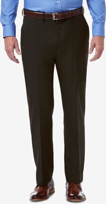 Haggar Men's Premium Comfort Stretch Classic-Fit Solid Flat Front Dress Pants