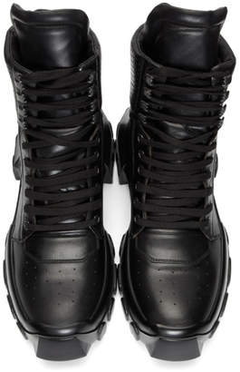 Rick Owens Black Tractor Dunk Boots