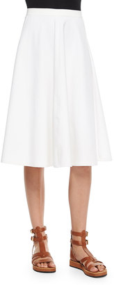 Theory Zaikin A-Line Poplin Skirt, White