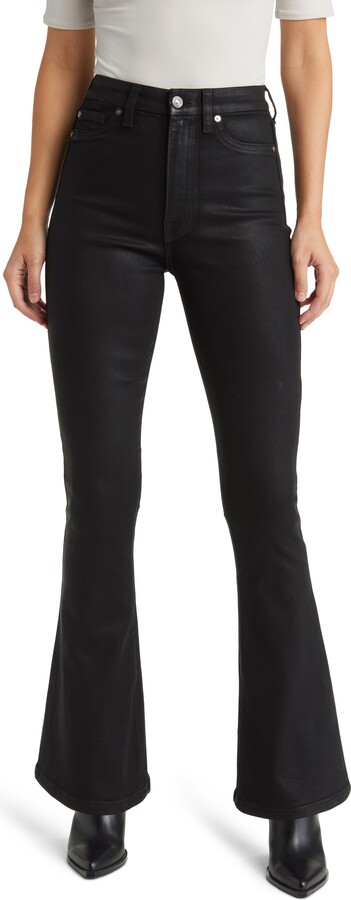 7 For All Mankind Tailorless Coated Ultra High Waist Skinny Bootcut Jeans
