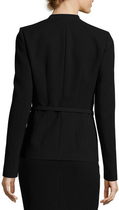 Lafayette 148 New York Anya Finesse-Crepe One-Button Blazer Jacket, Black, Plus Size