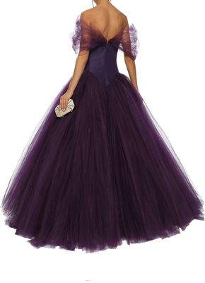 Zac Posen Off-the-shoulder Duchesse Silk-satin And Tulle Gown
